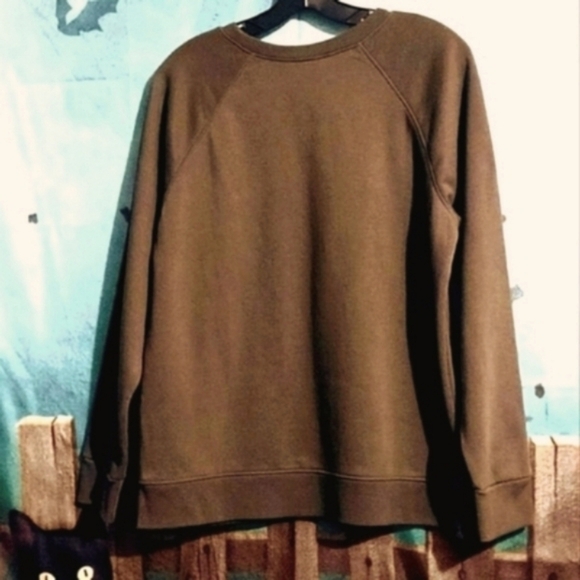 TIME AND TRUE BRAND MILITARY GREEN GRUNGE SWEATSHIRT WOMEN'S L - Picture 2 of 5